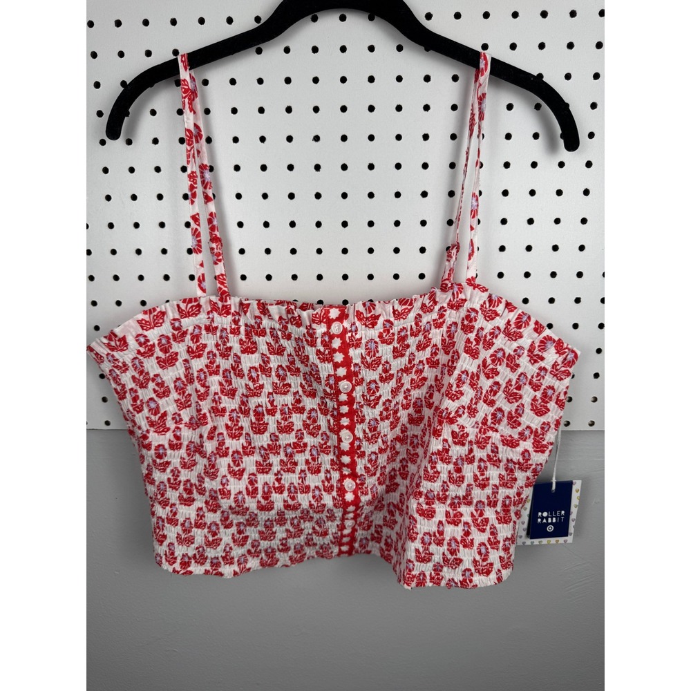 Roller Rabbit for Target Red Floral Smocked Tank Tube Top 1X